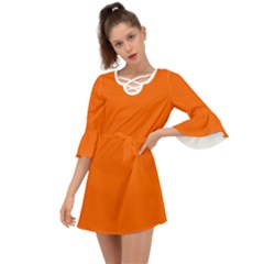 Just Orange	 - 	criss Cross Mini Dress by ColorfulDresses