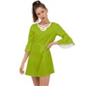Dark Pistachio  Green	 - 	Criss Cross Mini Dress View1