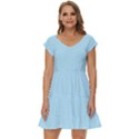 Robin Egg Blue	 - 	Short Sleeve Tiered Mini Dress View1