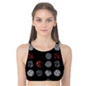 Black And Multicolored Polka Dot Artwork Digital Art Tank Bikini Top View1