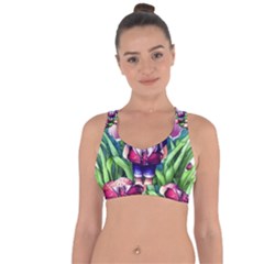 Liberty Cap Mushroom Art Cross String Back Sports Bra