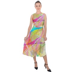 Abstract-14 Midi Tie-back Chiffon Dress