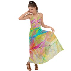 Abstract-14 Backless Maxi Beach Dress