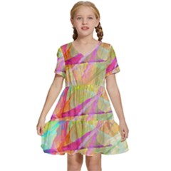 Abstract-14 Kids  Short Sleeve Tiered Mini Dress
