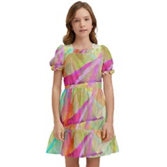Abstract-14 Kids  Puff Sleeved Dress