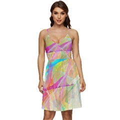 Abstract-14 V-neck Pocket Summer Dress 