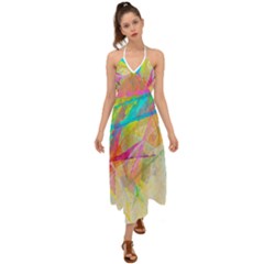 Abstract-14 Halter Tie Back Dress 