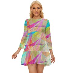 Abstract-14 Long Sleeve Babydoll Dress