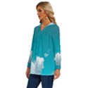 Clouds hd wallpaper Long Sleeve Drawstring Hooded Top View2