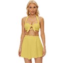 Naples Yellow	 - 	Vintage Style Bikini Top and Skirt Set View1