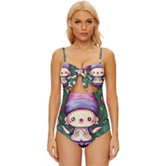 Toadstool Mushrooms Knot Front One-piece Swimsuit