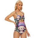 Toadstool Mushrooms Knot Front One-Piece Swimsuit View3
