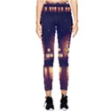 Night Houses River Bokeh Leaves Pocket Leggings  View1