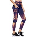 Night Houses River Bokeh Leaves Pocket Leggings  View4