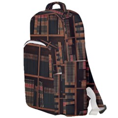 Books Bookshelf Bookcase Library Double Compartment Backpack