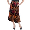 Ai Generated Leaves Tropical Palm Midi Mermaid Skirt View1