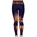 Night Houses River Bokeh Leaves Landscape Nature Lightweight Velour Classic Yoga Leggings View2