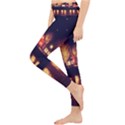 Night Houses River Bokeh Leaves Landscape Nature Lightweight Velour Classic Yoga Leggings View3