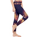 Night Houses River Bokeh Leaves Landscape Nature Lightweight Velour Classic Yoga Leggings View4