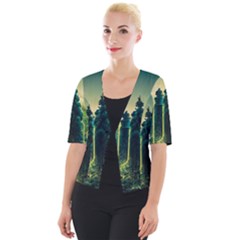 Ai Generated Soil Forest Crisis Nature Cropped Button Cardigan