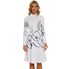 Make A Wish Long Sleeve Shirt Collar A-line Dress by digitalparadise