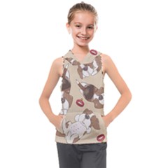 Beagle Satin Short Sleeve Pajamas Set Kids  Sleeveless Hoodie