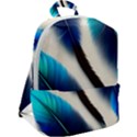 Feathers Pattern Design Blue Jay Texture Colors Zip Up Backpack View2
