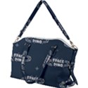 Space Dino Art Pattern Design Wallpaper Background Canvas Crossbody Bag View2