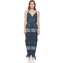 Space Dino Art Pattern Design Wallpaper Background Sleeveless Tie Ankle Chiffon Jumpsuit View1