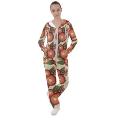 Flowers Leaves Pattern Flora Botany Drawing Art Women s Tracksuit by Ravend