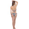 Flowers Petals Pattern Drawing Design Background Cross Front Halter Bikini Set View2