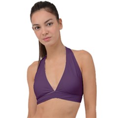 Japanese Violet Purple	 - 	halter Plunge Bikini Top