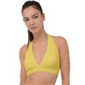Mustard Yellow	 - 	Halter Plunge Bikini Top View1
