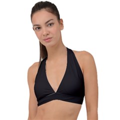 Smokey Black	 - 	halter Plunge Bikini Top
