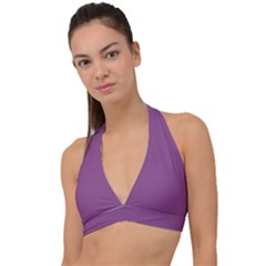 Razzmic Purple	 - 	halter Plunge Bikini Top
