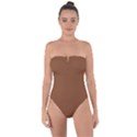 Caramel Cafe Brown	 - 	Tie Back One Piece Swimsuit View1