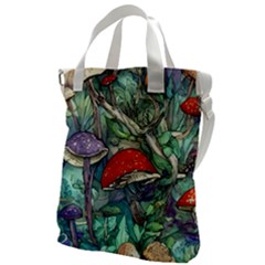 Necromancy Mushroom Canvas Messenger Bag by GardenOfOphir