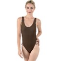 Brunette Brown	 - 	High Leg Strappy Swimsuit View1
