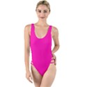 Fashion Fuchsia Pink	 - 	High Leg Strappy Swimsuit View1