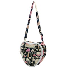 Spell Chanterelle Design Heart Shoulder Bag by GardenOfOphir