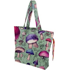 Presto Mushroom For Prestidigitation And Legerdemain Drawstring Tote Bag by GardenOfOphir