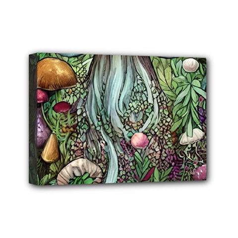 Craft Mushroom Mini Canvas 7  X 5  (stretched) by GardenOfOphir