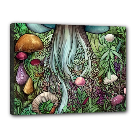 Craft Mushroom Canvas 16  X 12  (stretched) by GardenOfOphir