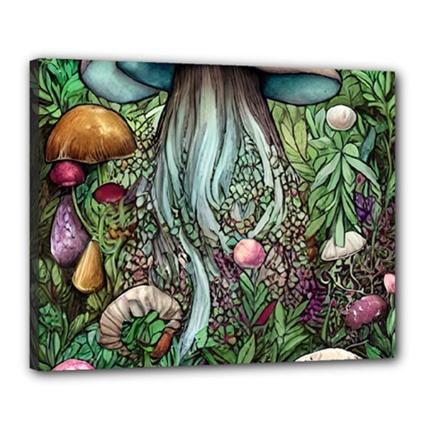Craft Mushroom Canvas 20  X 16  (stretched) by GardenOfOphir