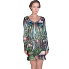 Craft Mushroom Long Sleeve Nightdress by GardenOfOphir