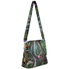 Craft Mushroom Zipper Messenger Bag by GardenOfOphir