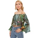 Craft Mushroom Off Shoulder Flutter Bell Sleeve Top View2