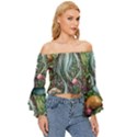 Craft Mushroom Off Shoulder Flutter Bell Sleeve Top View3