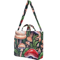 Rustic Mushroom Square Shoulder Tote Bag