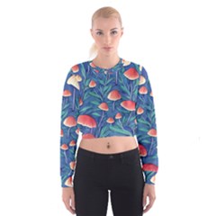 Witchy Mushrooms Cropped Sweatshirt by GardenOfOphir